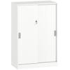 Office Cabinet 2 Lockable Sliding Doors Dim 80L X 40W X 120H Cm 2 Shelves In White Wood