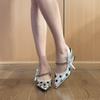 Baotou Sandals Women's Summer Silver Pointed Pearl Bow Chain Wedge Heel Beautiful Cool Single Shoes