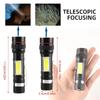USB Charging Mini LED Flashlight High-power Torch Working Light and Magnet Camping Light 3-light Mode Outdoor Lighting