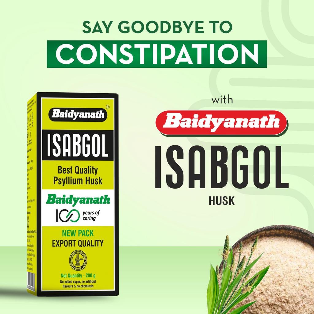 Baidyanath Isabgol Psyllium Husk Powder 200G Pack Of 3 | Natural Fibre Supplement For Healthy Digestion