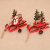 Рождественские сани миниатюрные деревянные Санта-Снеговик оленьи сани украшение для детей подарок настольные маленькие украшения деревянные съемные