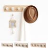 3/4/5 Hooks Nordic Wooden Coat Hooks Rustic Hat Clothes Bag Rack Practical Key Holder  Homestay