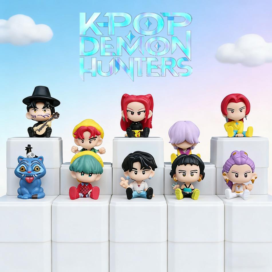Новый набор из 10 шт. Фигурка-игрушка Kpop Охотники на демонов Мультяшная Руми/Мира/Зои Фигурка действия ПВХ Модель Декорация для рабочего стола Кукла Игрушка Подарок для фанатов