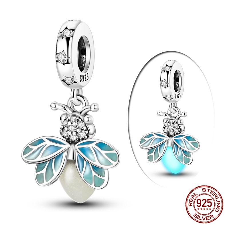925 Silver Chameleon Beads Firefly Charms for DIY Jewelry Making Women Bracelet Gift 100%