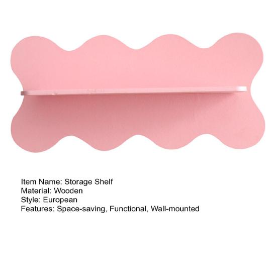 Yousheng Floating Wall Shelf Wooden Wall Mounted Shelf Wave Edge Display Shelf Storage Organizer for Home Decor Small Collectibles Plants Figurines