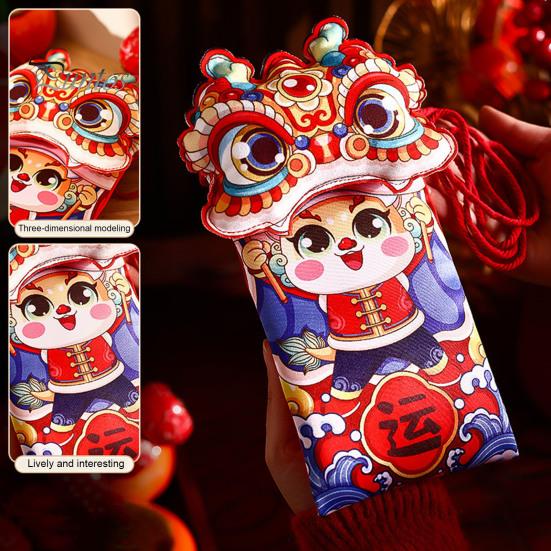 2024 год Дракона, красный конверт, мультяшный китайский Новый год, красный пакет из ткани Хунбао, подарок, денежный конверт, украшение для вечеринки в честь Лунного года