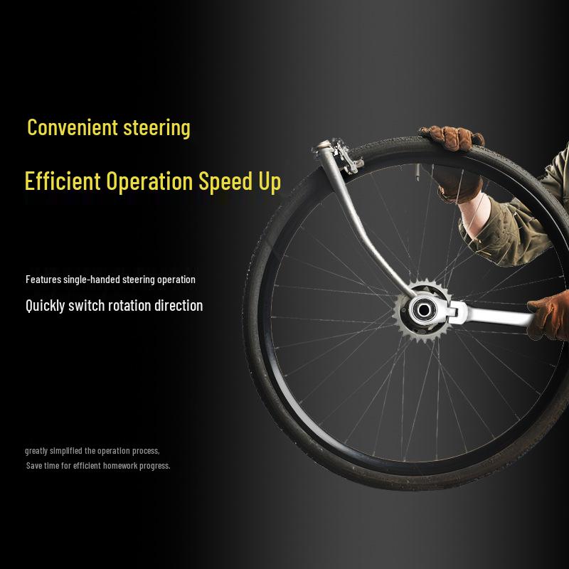 Регулируемый двусторонний храповый ключ - Стальная прямая головка для авторемонта