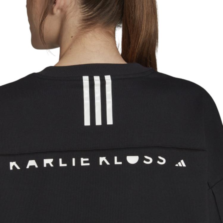 adidas Женский свитшот свободного кроя для тренировок свободного кроя X Karlie Kloss, черные HA0955