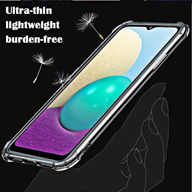 Прозрачный мягкий чехол из ТПУ для Samsung Galaxy A02 для Sumsung A 02 6,5 "SM-A022F, противоударный чехол с защитой от царапин