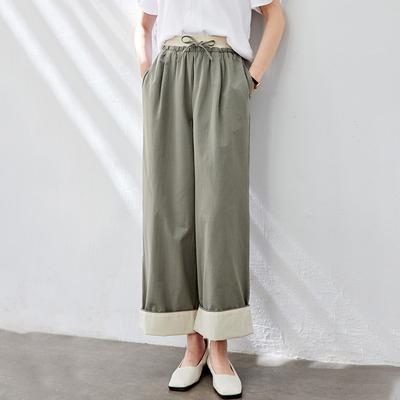 Милые японские повседневные брюки для женщин Летние брюки нового стиля с хлопковой нашивкой, омолаживающие, литературные и свежие прямые брюки