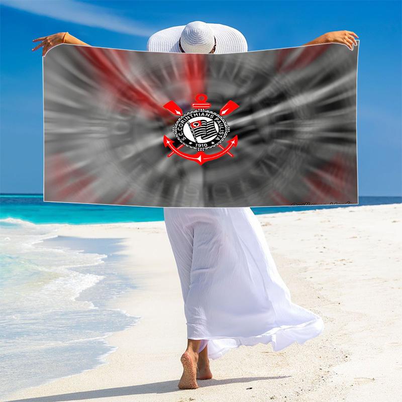 Sport Club Corinthians Paulista Print Beach Towel, Large Soft Quick Dry Towel for Beach Camping Swimming