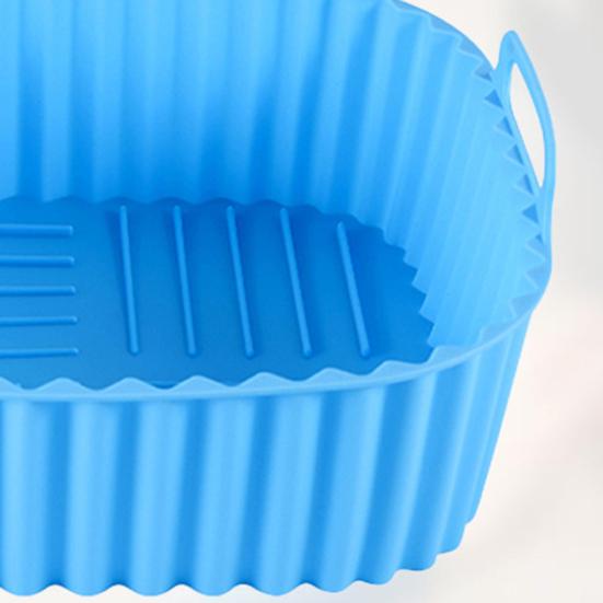 Силиконовая форма для выпечки для аэрофритюрницы с ручками, антипригарная корзина для аэрофритюрницы, можно мыть в посудомоечной машине, не содержит БФА, форма для аэрофритюрницы для равномерного приготовления и легкой очистки