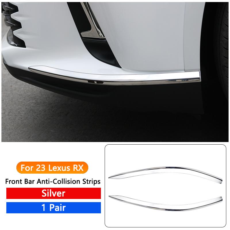 QHCP полоса переднего бампера автомобиля из нержавеющей стали, передняя и задняя планка, декоративная наклейка, накладка, подходит для Lexus RX350H 450H 500H 2023