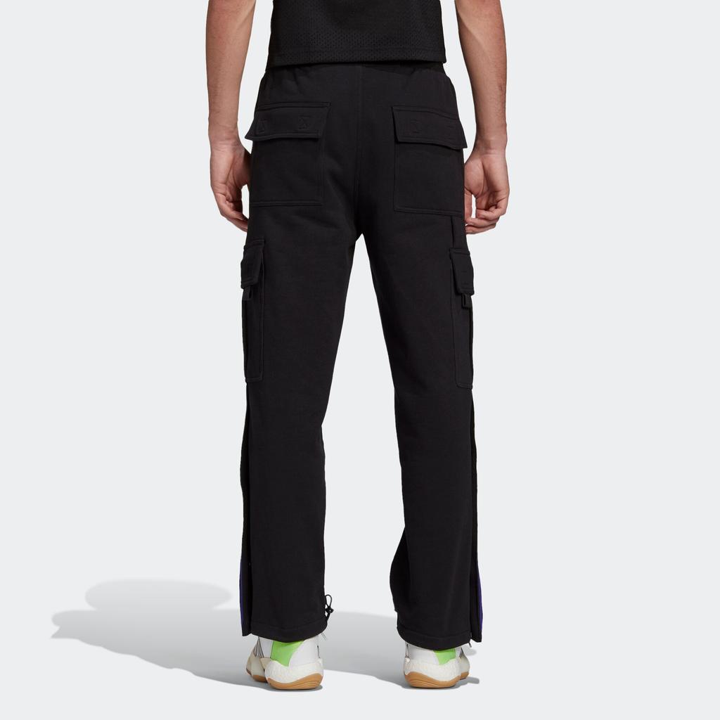 adidas Свободные прямые брюки-карго Originals X Sankuanz для совместной работы, мужские брюки черного цвета FS8923