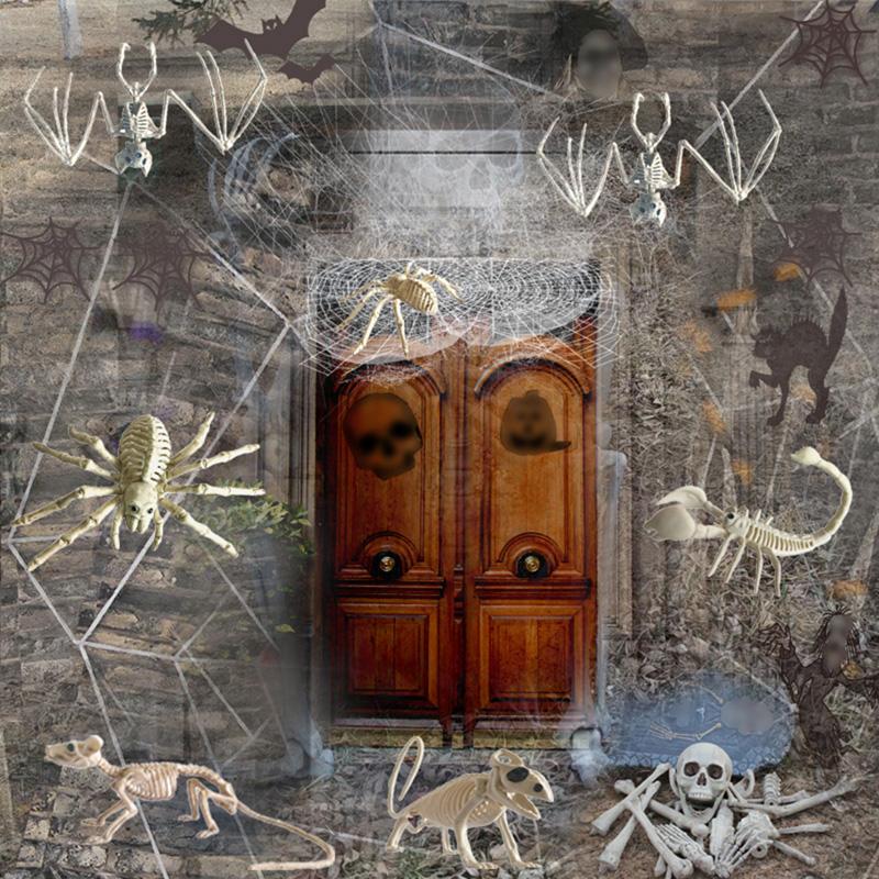 Halloween Horror Decorative Animal Skeleton Prop Party Decoration Rat Spider Bat Tarantula Zombie