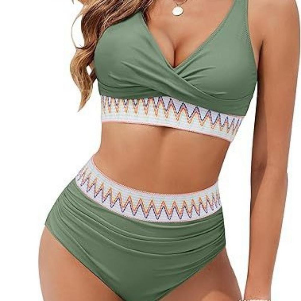 New European and American Split Bikini Swimsuit Women Sexy High Waist Bikini