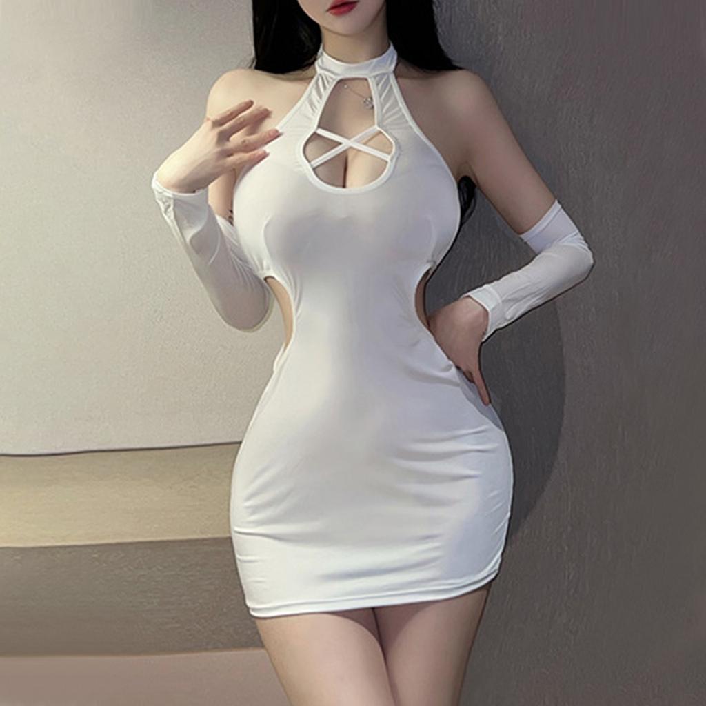 Женское сексуальное нижнее белье, цельный комплект пижам с крестообразным узором Cheongsam