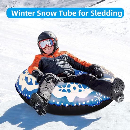 Inflatable Ski Ring Durable Waterproof Fast Inflation Easy Storage Eco-friendly Snow Sled for Kids Adults