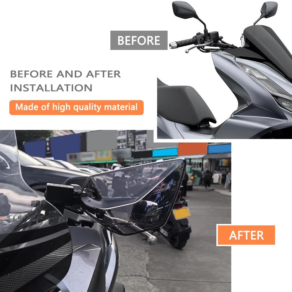 Мотоциклетный козырек обтекателя для Honda PCX160 2010-2026 PCX 125 150 160 Фронтальный ветрозащитный щиток для рук Стабильность Аппаратные аксессуары