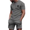 Men's Two-piece Sportswear, Short Sleeved T-shirt and Pants Set, Running and Fitness Sportswear, Summer, 2024