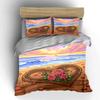 Romantic Beach Heart Decor Set Bedding Set with 1 Duvet Cover 2 Pillowcases Single Double King Queen, Gift