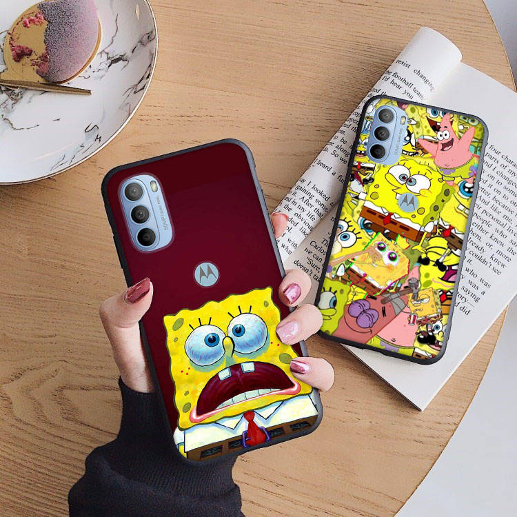 AS17 Spongebob Black Case for Xiaomi Poco X6 M5 M6 F5 F6 F1 C65 C55 C50 C51 C40 Redmi Note 7 8 14C A3X 13C 12C 11 10A 9C Pro Sofe Cover