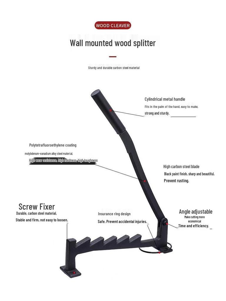 Portable Firewood Splitter: Efficient Manual Wood Separator for Outdoor and Household Use