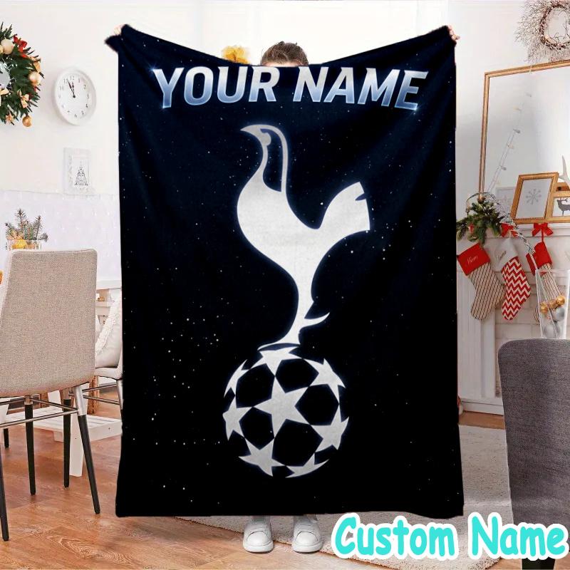 Custom Name Tottenham Hotspur Stadium Flannel Blanket Seasonal Universal Blanket For Indoor/outdoor, Perfect For Bedroom Sofa birthday gifts