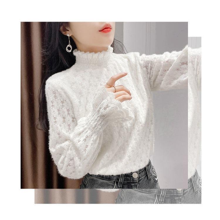 Очаровательный и практичный: Женская рубашка из бархата и кружева на зимнюю основу