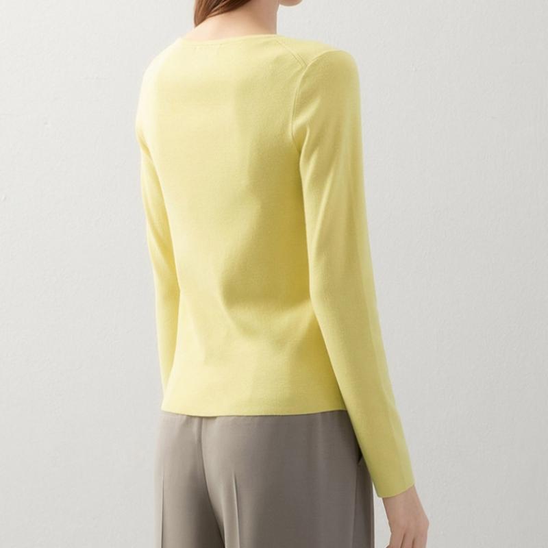 [She S miSS] Ribbed Square Neck Knit SSkpoo12570 Ye