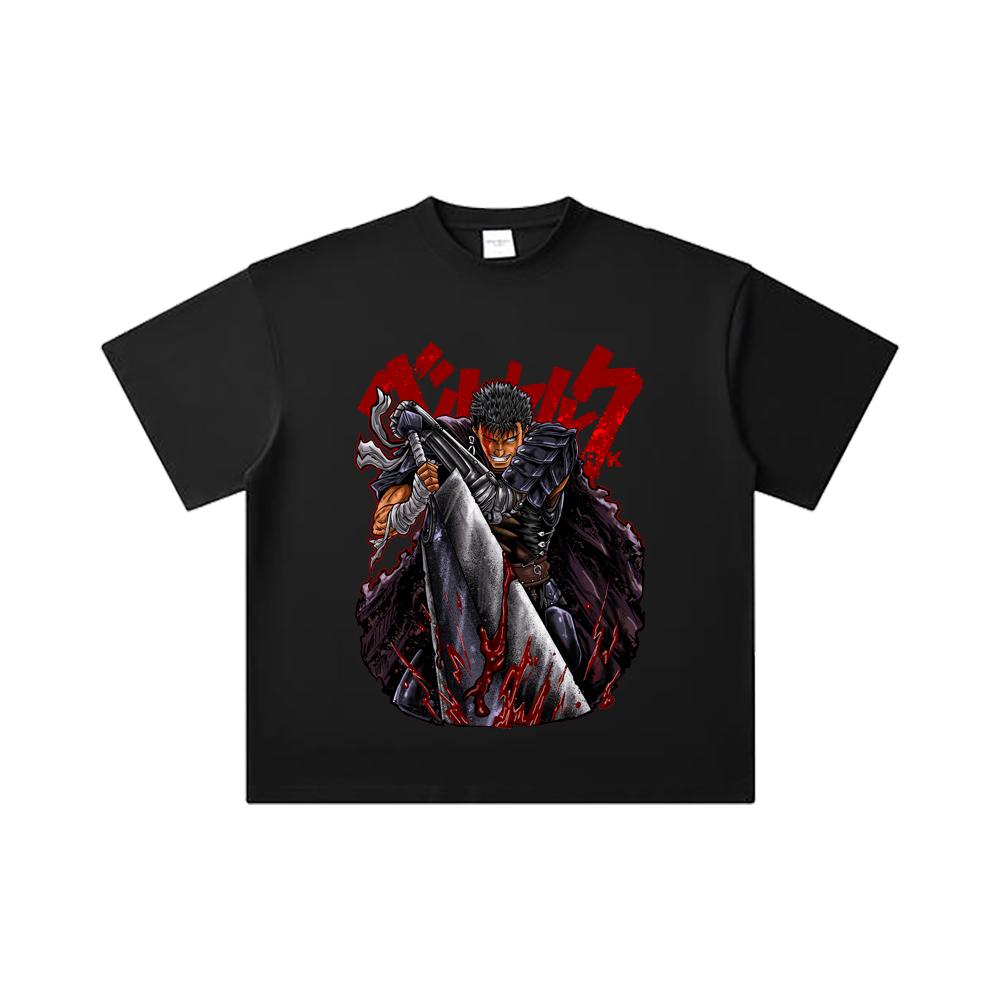Хлопковая футболка унисекс Berserk V7, 260 г/м², двойная пряжа, 32 нити, 100% хлопок, тяжелая