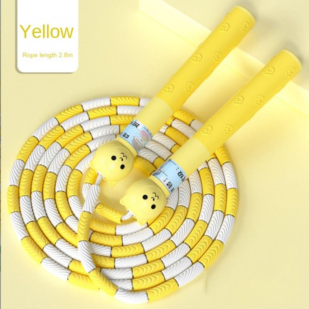 2.8m Segmented Fitness Jump Rope Bamboo Joint Sports Rope Soft Bead Skipping Rope  Home Exercise