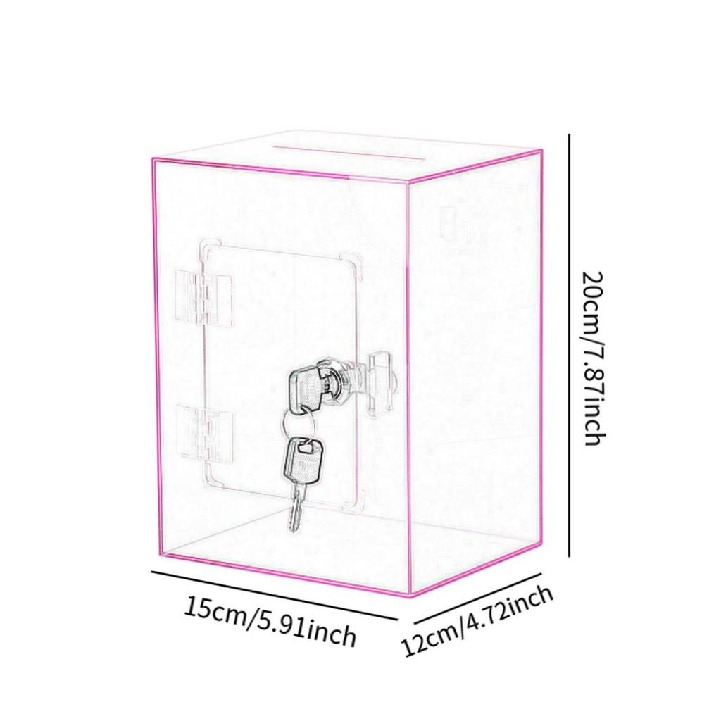 Акриловая коробка для сбережений денег, запирающаяся прозрачная банка для сбережений