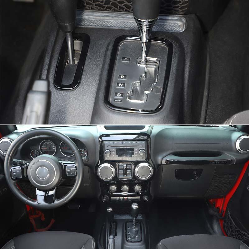 Dashboard Central Control Steering Wheel Co-pilot Handle Decoration Interior Kit Fit for Jeep Wrangler JK 2011-2017 Car Accessories