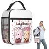 Boba Besties Милый Кавайный Термосумка-ланчбокс для Пузырькового Чая для Женщин Детей Портативные Контейнеры для Еды Термоланчбокс Сумка-шоппер
