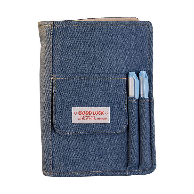 Custom Logo American Retro A5 Notebook High-Value Mini Style Loose-Leaf Planner 100 Inner A3 Student Diary Denim Inspired Design
