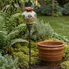 Colorful Flower Shaped Feeder Hummingbird Garden Stake, Vintage Ceramic Feeder, Feeding Port, Floral Bird Nectar for Outdoor Backyard Lawn Deck Decor