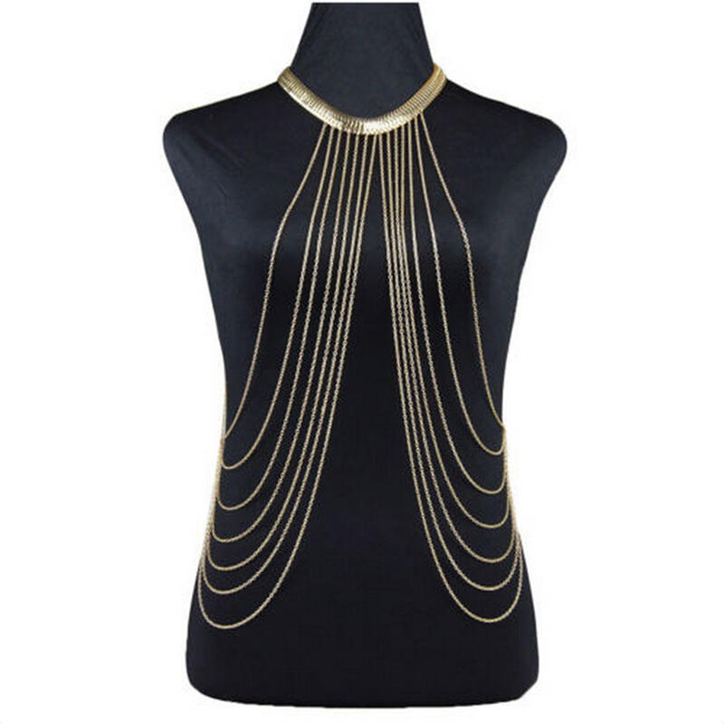 Sexy Body Chain Necklaces Tassel Alloy Long Necklace Female Jewelry