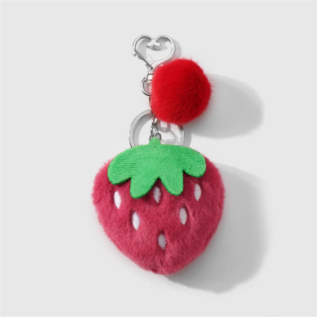 Милый пушистый плюшевый брелок в виде клубничной змеи, уникальный брелок, идеально подходящий для рюкзаков и украшения салона автомобиля