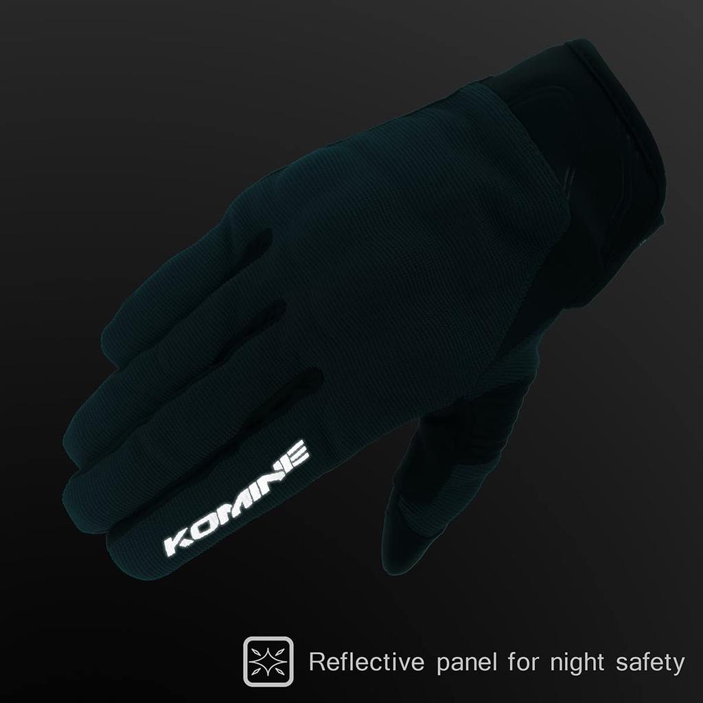 KOMINE Protective Mesh Gloves Brave Black Dark Gray L for Motorcycles GK-1833