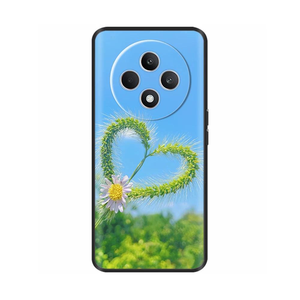 Чехол для Oppo Reno12 F CPH2687 Чехол Милое Сердечко Мягкий Черный Силикон Защитные Чехлы для Reno 12F Reno12F 5G 2024 Fundas