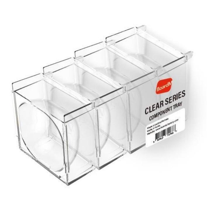 BoardM Набор аксессуаров для настольных игр серии Clear, Соединяемый лоток для карт/Держатель для мини-колоды карт/Лоток для жетонов/Подставка-держатель для карт