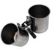Stainless Steel Bird Feeding Cups Dual Cup Dual Water Feeders Parakeet Food Bowls  Home Use