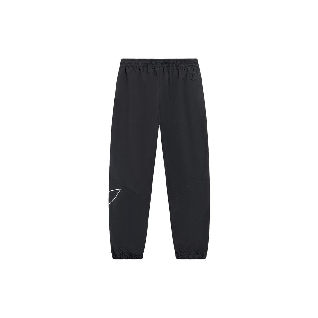 Мужские спортивные брюки Li Ning Lifestyle Series, однотонные, со шнуровкой, свободного кроя, с манжетами, черные AYKU663-1