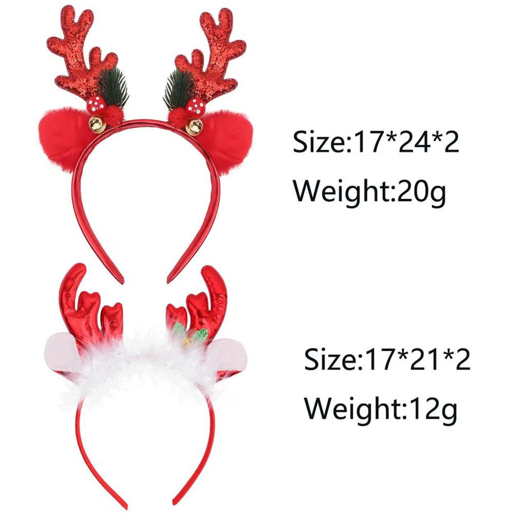 Christmas Reindeer Antler Bells Headband for Kids - Cute Holiday Party Dress-Up Accessory