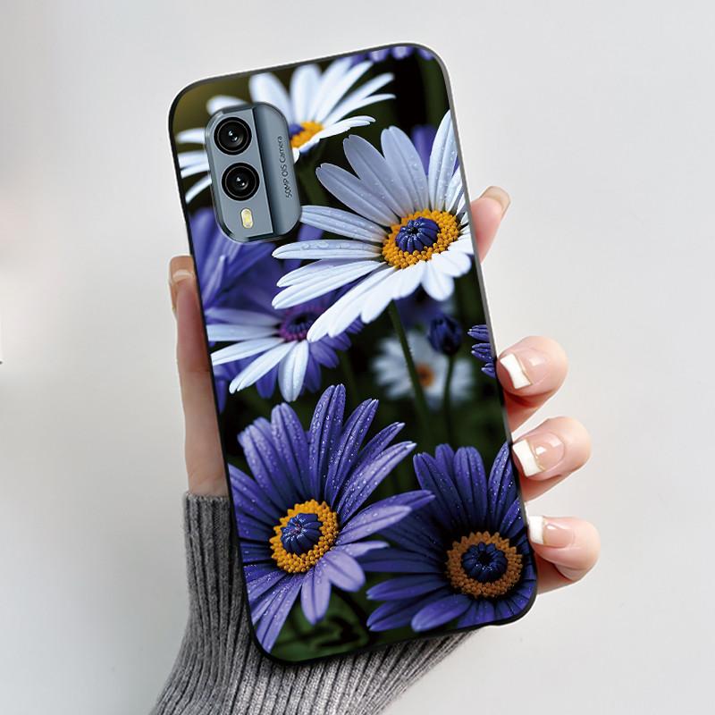 Casing For Nokia X30 5G Anti-scratch Bumper Soft Shell For Nokia XR21 Beautiful Brightly Colored Sunflower Pattern Black Case