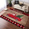 Christmas Red Truck Area Rugs for Bedroom Anti Slip Carpets for Living Room Bathroom Floor Mat Christmas Home Decor Carpet