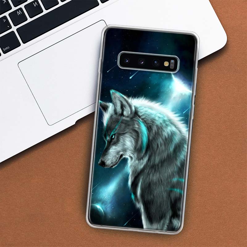 Звездный Животный Волк Ледяной Чехол для Телефона Samsung Galaxy M21 M12 M31S M32 M51 M52 Note 20 Ulte 10 Plus 9 8 J4 J6 + J8 M11 F52 F62
