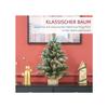HOMCOM Sapin de Noël avec éclairage LED, 60 cm, pommes de pin et baies rouges, support inclus, vert/blanc