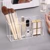 Clear 3 Grids Makeup Brush Organizer Storage Lipstick Nail Polish Display Stand Holder Desk Stationery Pen Holder